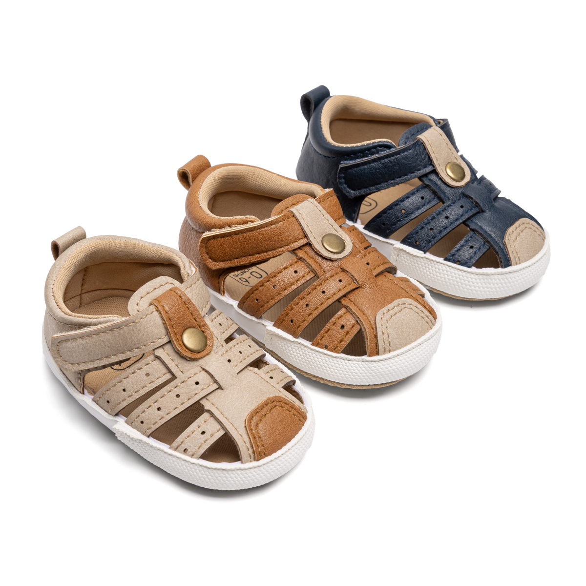 CG6223-2 Baby Sandals PUPVC Sole Infant Summer Shoes Breathable Soft Comfortable Toddler Footwear