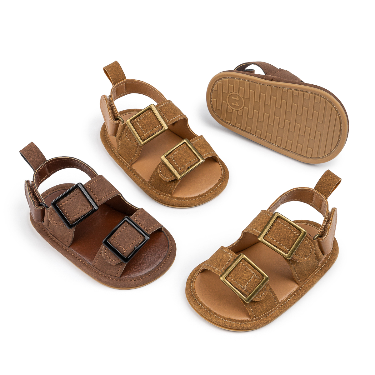CG5227 Baby Sandals PU Soft Sole Comfortable Lightweight Breathable Summer Shoes for Toddlers Kids Boys Girls