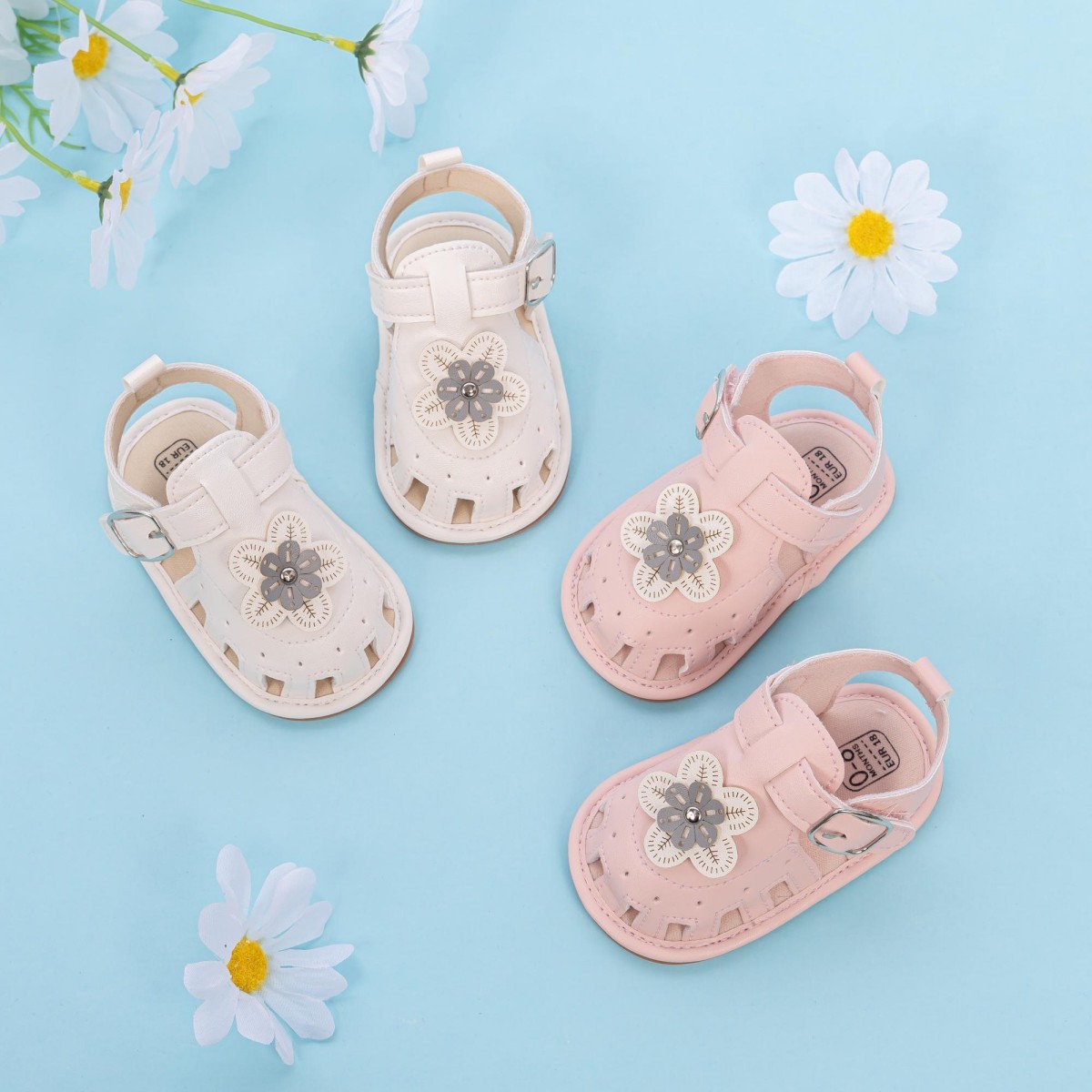 CG5263 Baby Sandals PUPVC Sole Comfortable Lightweight Breathable Summer Infant Shoes for Boys Girls Toddlers