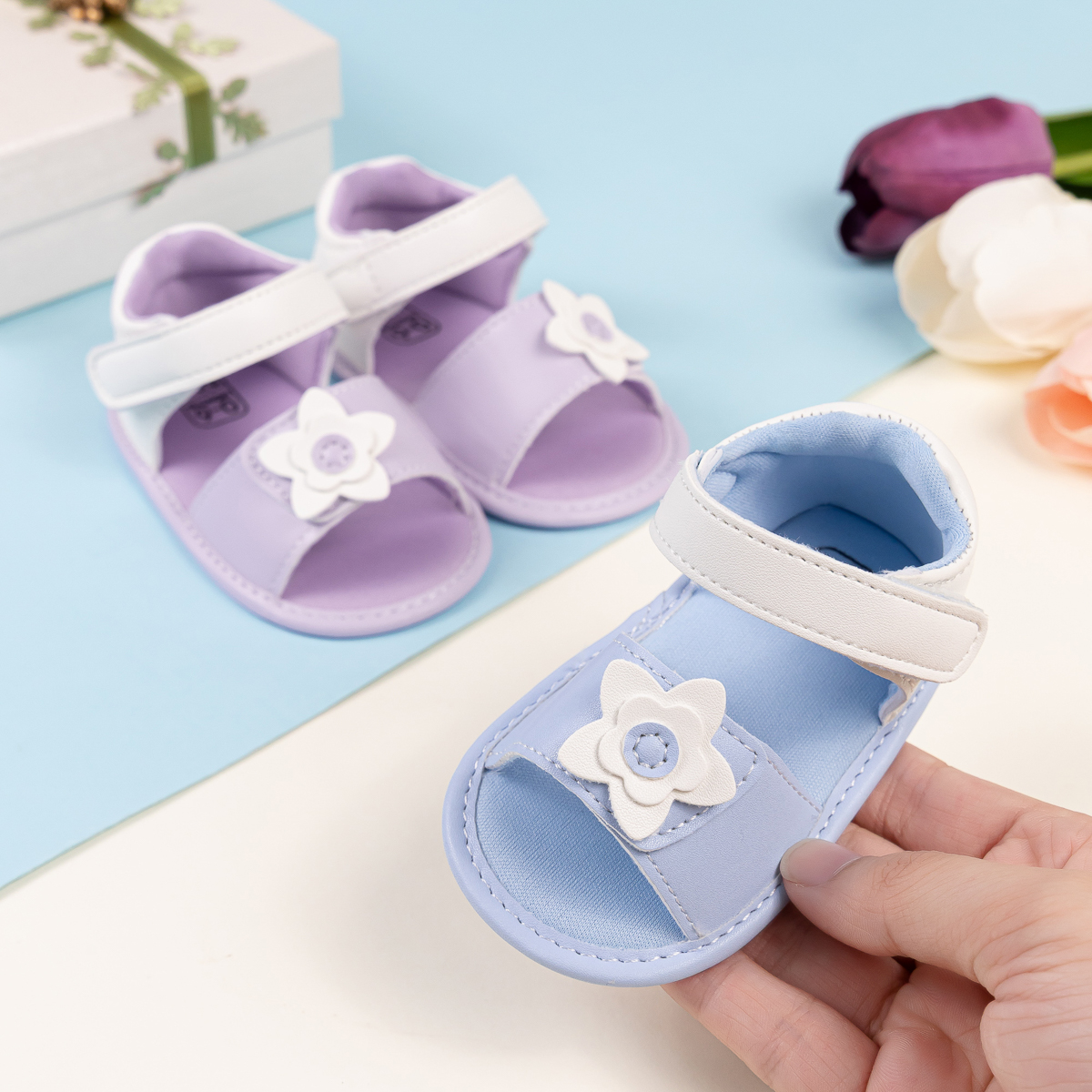 CG5251 Baby Sandals for Boys Girls Soft Sole Breathable Comfortable Lightweight Non Slip Toddler Shoes PUPVC Sole