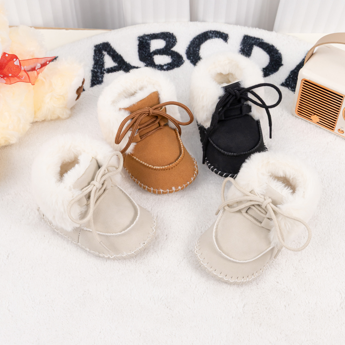 CG3421 Baby Boots Non Slip Soft Comfortable Warm Infant Shoes for Boys Girls Toddler 0-18 Months Winter -Jie Zu Baby