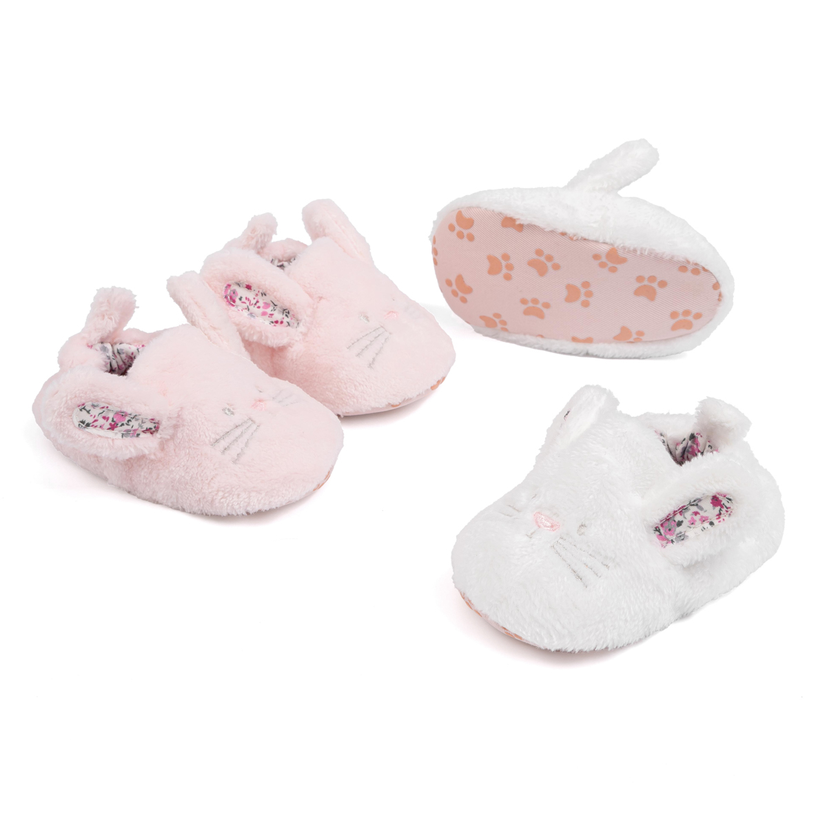 CG5337 Baby Princess Shoes Soft Cotton Upper Non Slip PVC Sole for Girls Toddlers Comfortable First Walking Shoes Cute Infant Footwear