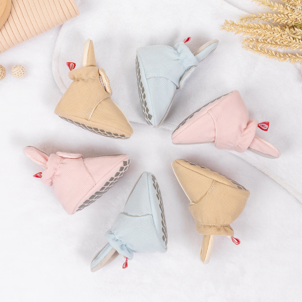 CG5506B Baby Cotton Socks with Non Slip Cotton Sole for Newborns Infants Toddlers Soft Comfortable Breathable Unisex-Jie Zu Baby