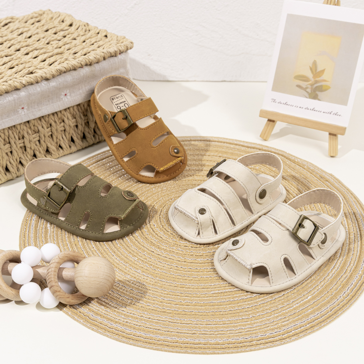 CG6230 Baby Sandals PUPVC Sole Infant Summer Shoes Breathable Soft Comfortable Lightweight