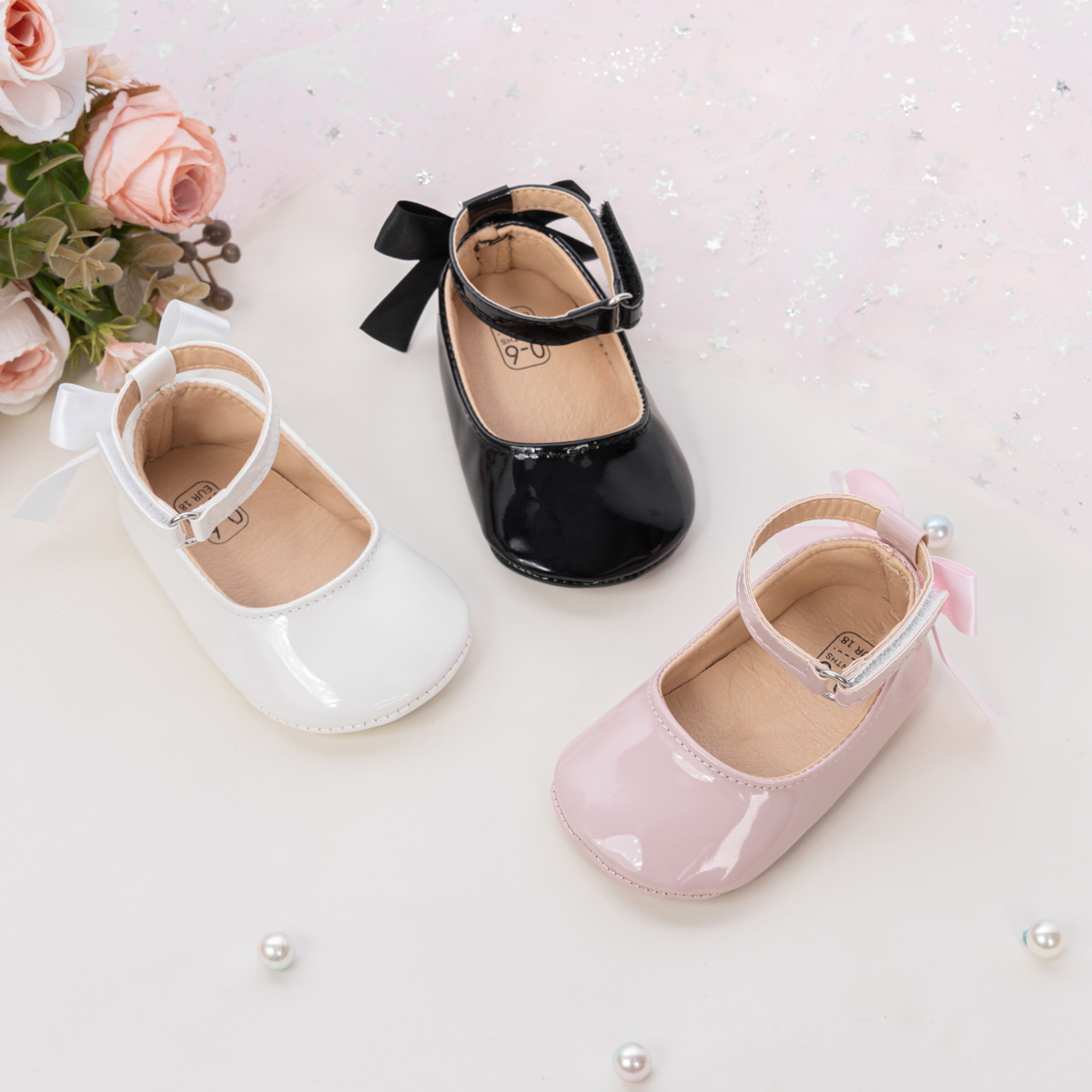 CG5363 Baby Princess Shoes PUPVCSole Infant Crib Shoes Soft Sole Toddler