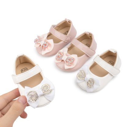 CG5334 Baby Princess Shoes PUPVC Sole Soft Comfortable Non-Slip Cute Design for Toddlers Girls First Walking Shoes