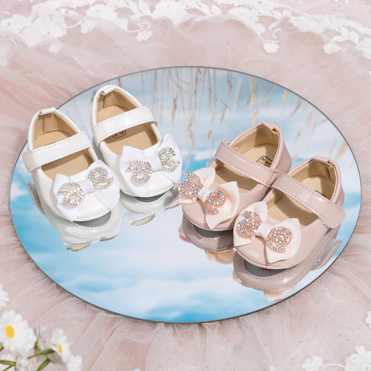 CG5334 Baby Princess Shoes PUPVC Sole Soft Comfortable Non-Slip Cute Design for Toddlers Girls First Walking Shoes