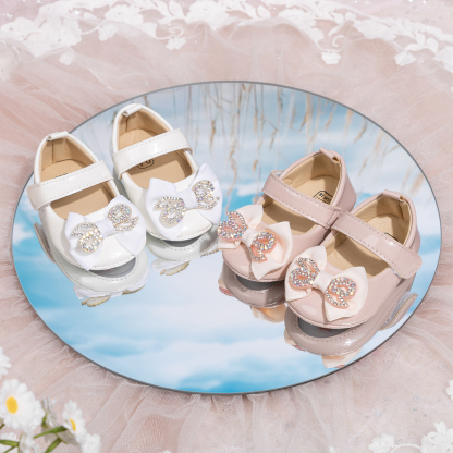 CG5334 Baby Princess Shoes PUPVC Sole Soft Comfortable Non-Slip Cute Design for Toddlers Girls First Walking Shoes