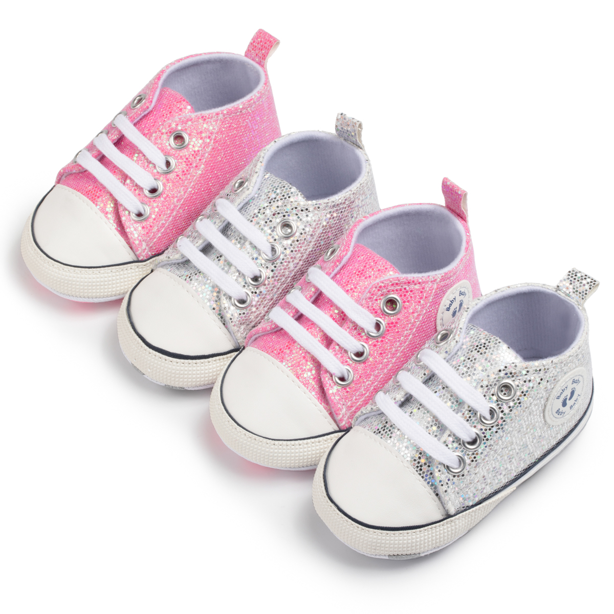 Sequin Cotton Fabric Soft Sole Baby Walking Shoes Wholesale-JZ Baby
