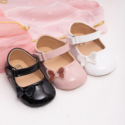 HM2626 Baby Princess Shoes PUPVC Sole Infant Toddler Girls First Walking Shoes