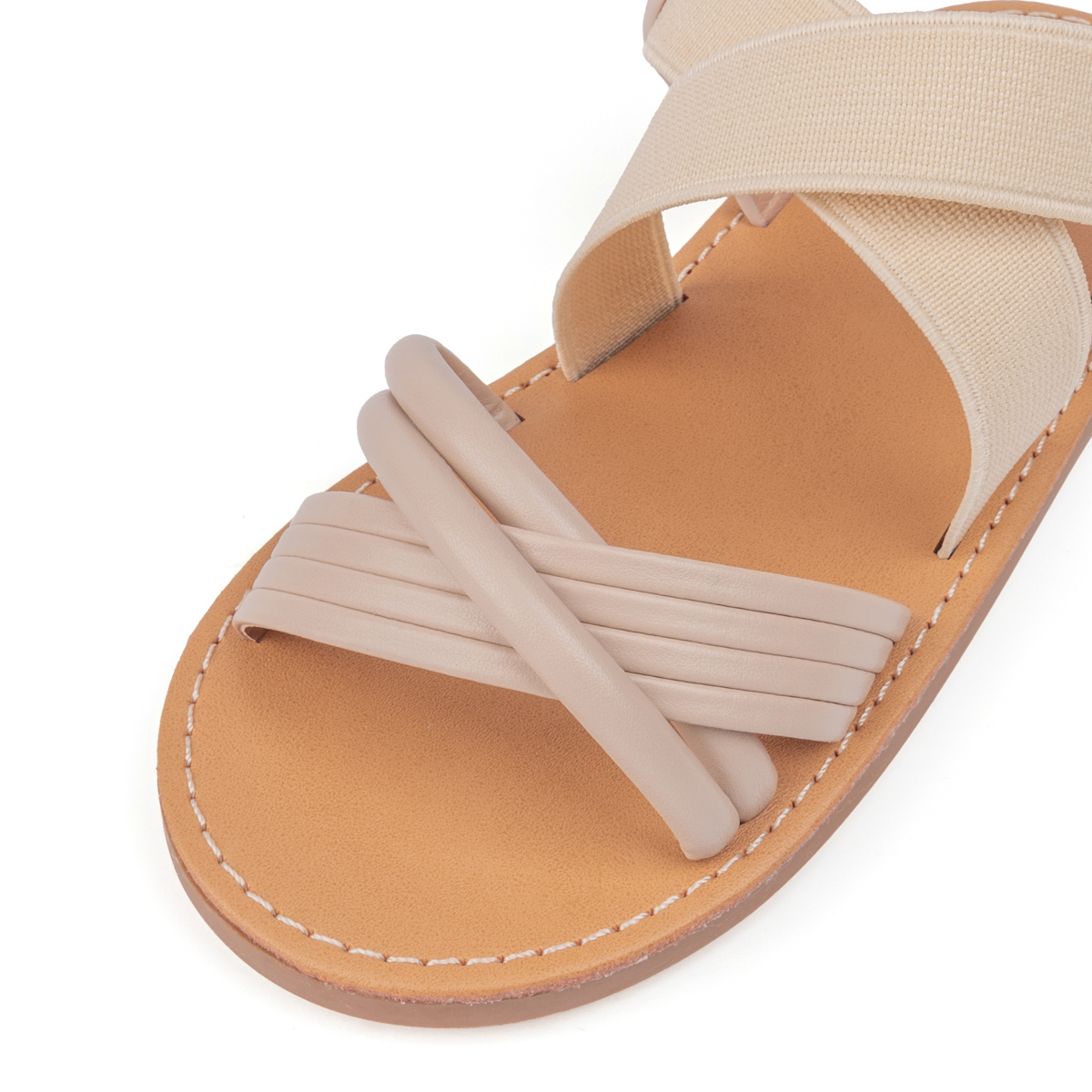 5217 Cross Stretch Strap Flat Sandals For Kids