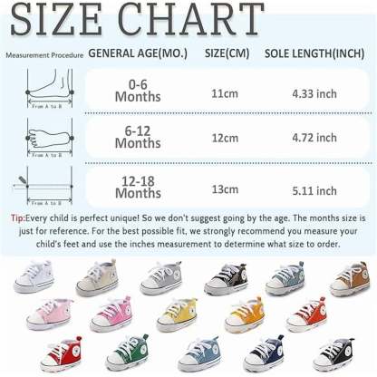 Bonario Baby Girls Boys Shoes Infant Canvas Shoes Casual Sneakers for First Walkers 3-18 Months