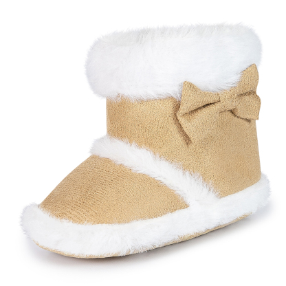 HsdsBebe Baby Girls Boys Snow Warm Boots Infant Winter Booties Newborn Slip On Shoes for 3-18 Months