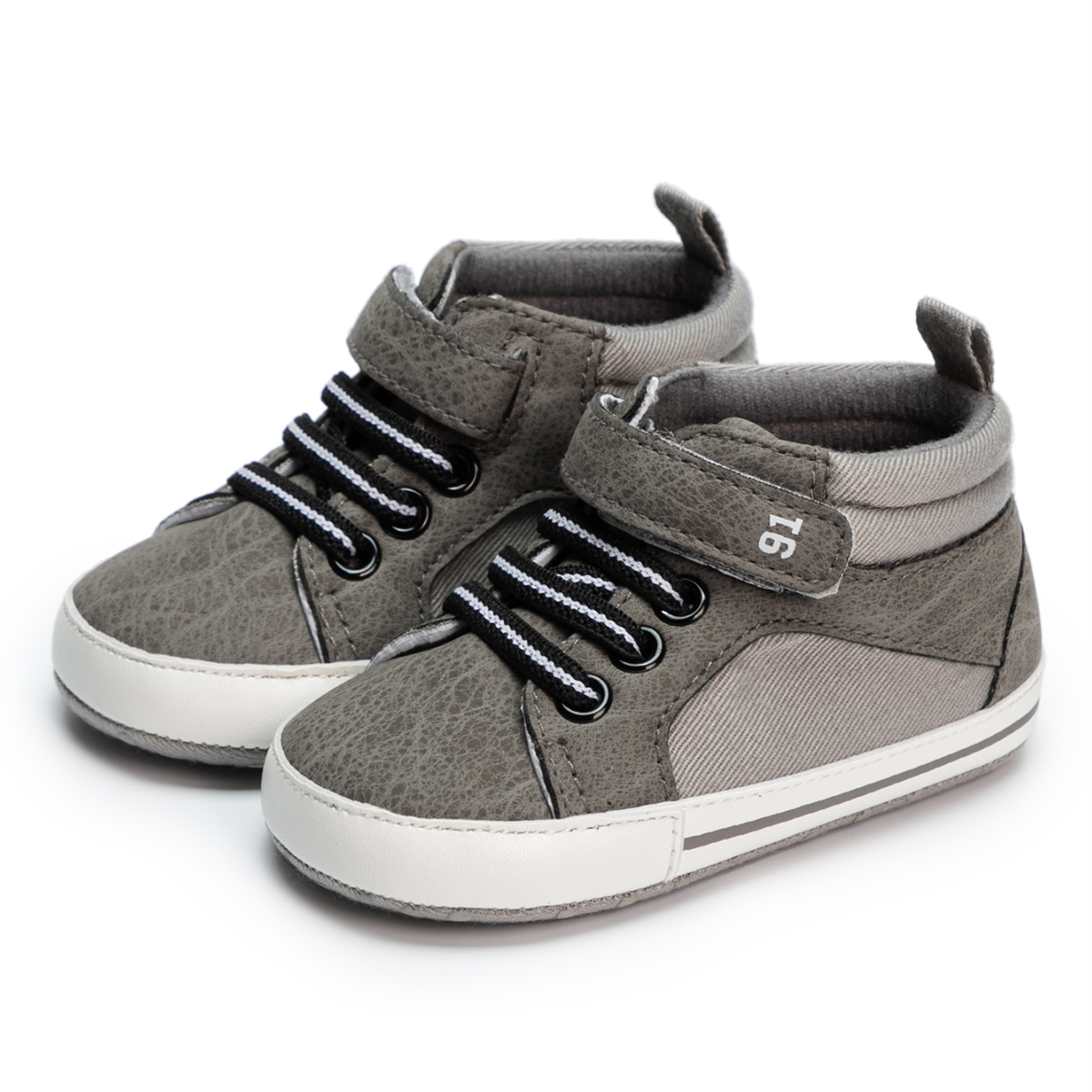 HsdsBebe Baby Boys Girls Shoes Infant High Tops Ankle Sneakers Soft Anti-Slip Sole for First Walkers 3-18 Months