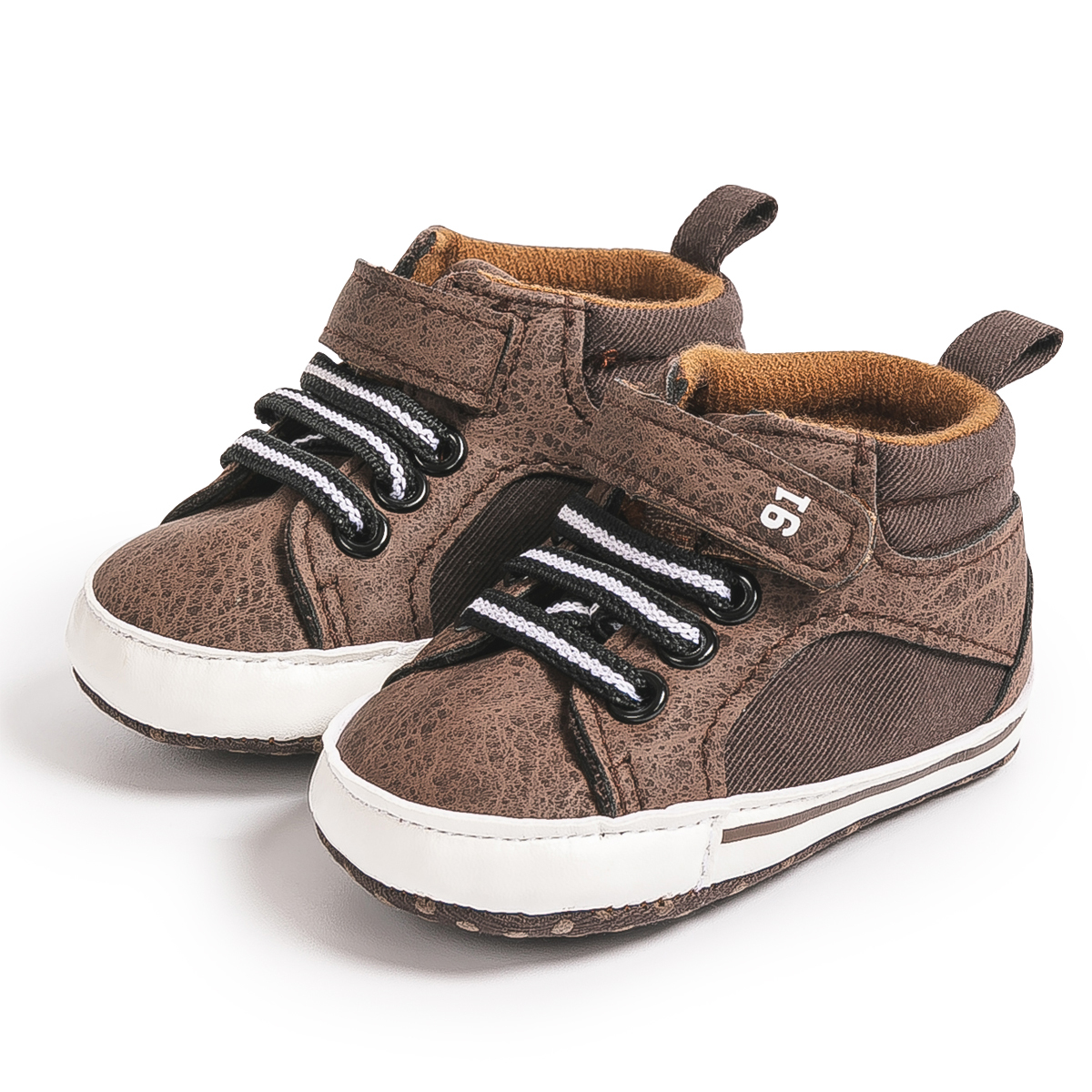 HsdsBebe Baby Boys Girls Shoes Infant High Tops Ankle Sneakers Soft Anti-Slip Sole for First Walkers 3-18 Months