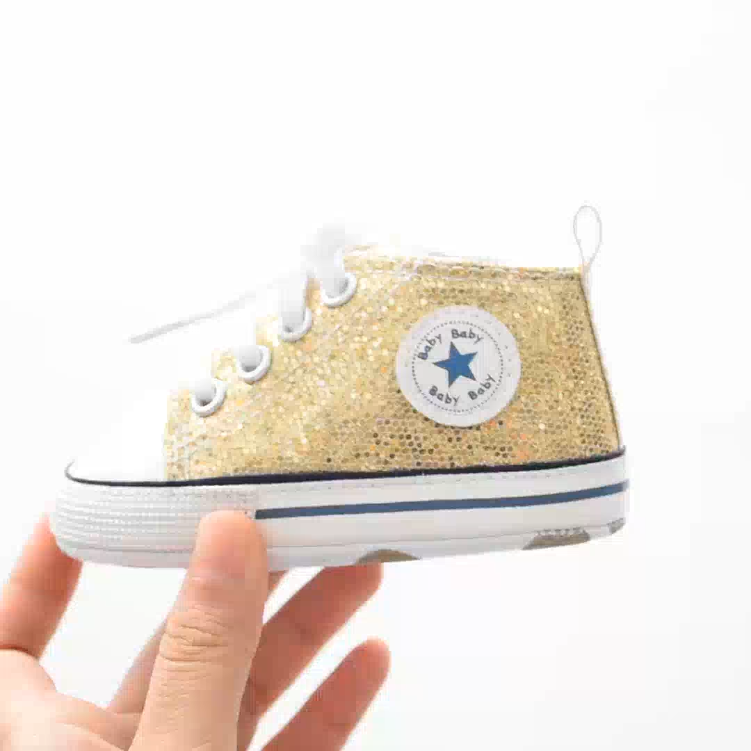 Wholesale Fashion Newborn Canvas Sequins Baby Casual Shoes