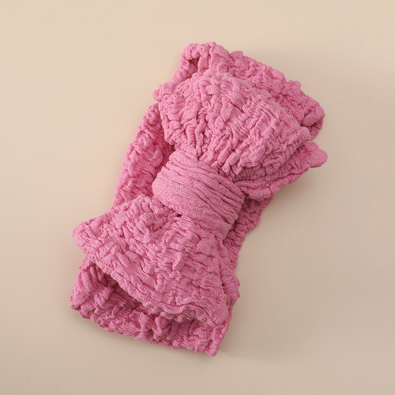 FHML-2243 Wholesale Single Color Crinkled Cloth Bow Hairband