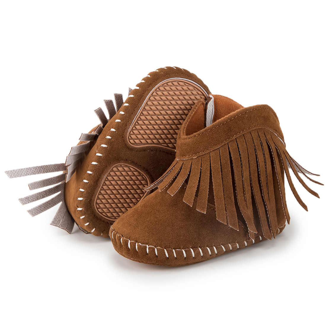 Meckior Baby Girls Boys Boots Infant Cowboy Tassel Booties Newborn Moccasins Shoes for 3-18 Months