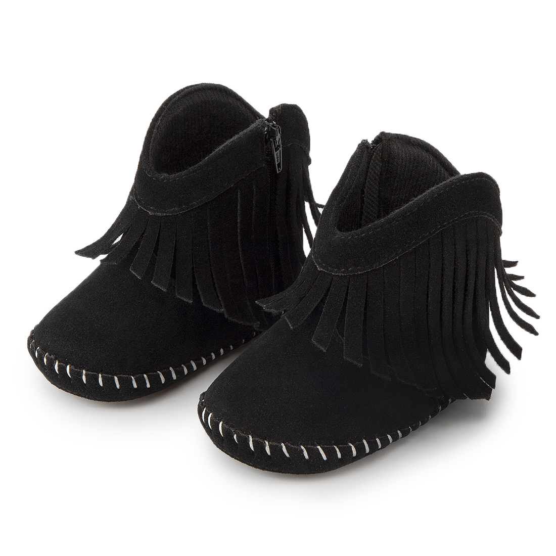 Meckior Baby Girls Boys Boots Infant Cowboy Tassel Booties Newborn Moccasins Shoes for 3-18 Months