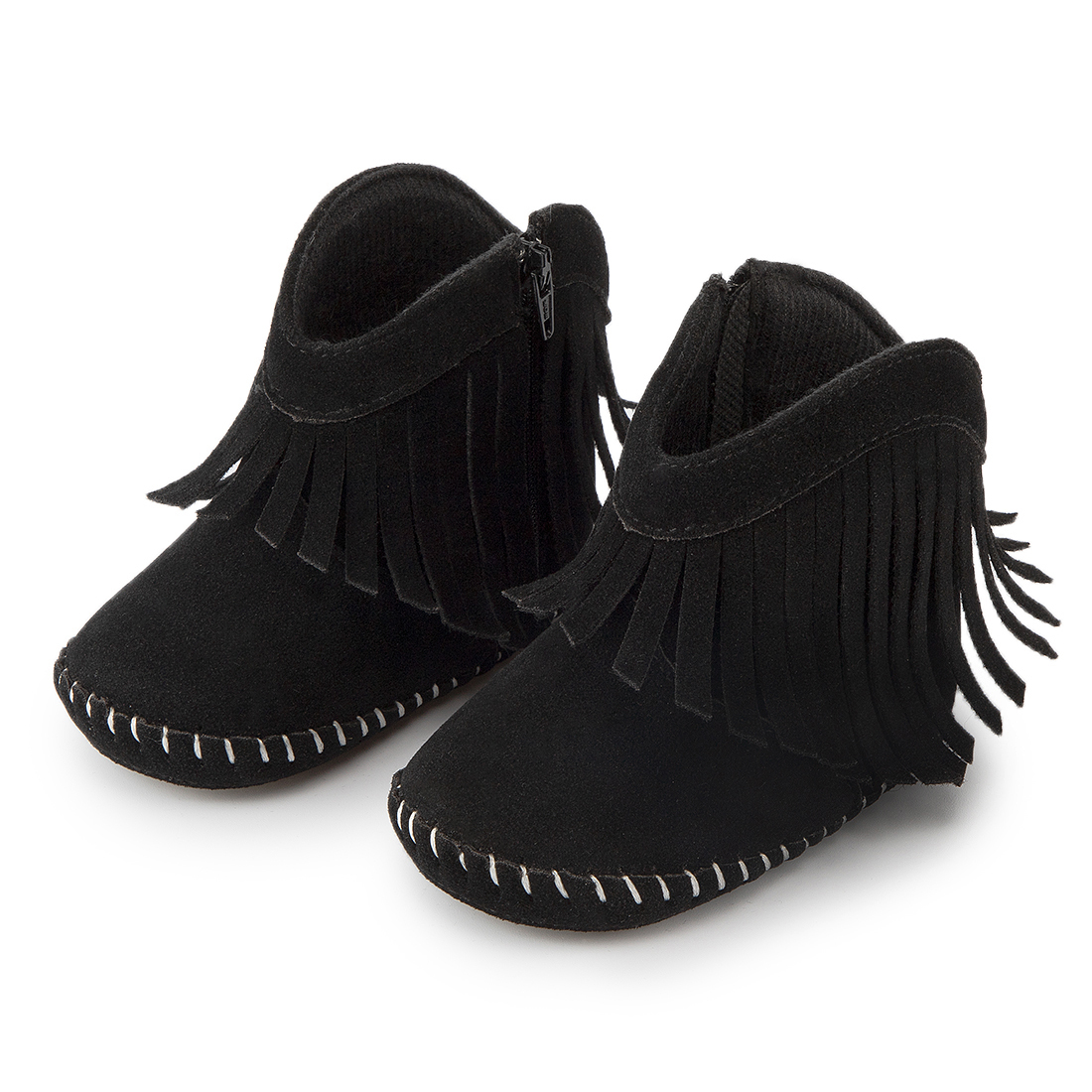 Meckior Baby Girls Boys Boots Infant Cowboy Tassel Booties Newborn Moccasins Shoes for 3-18 Months