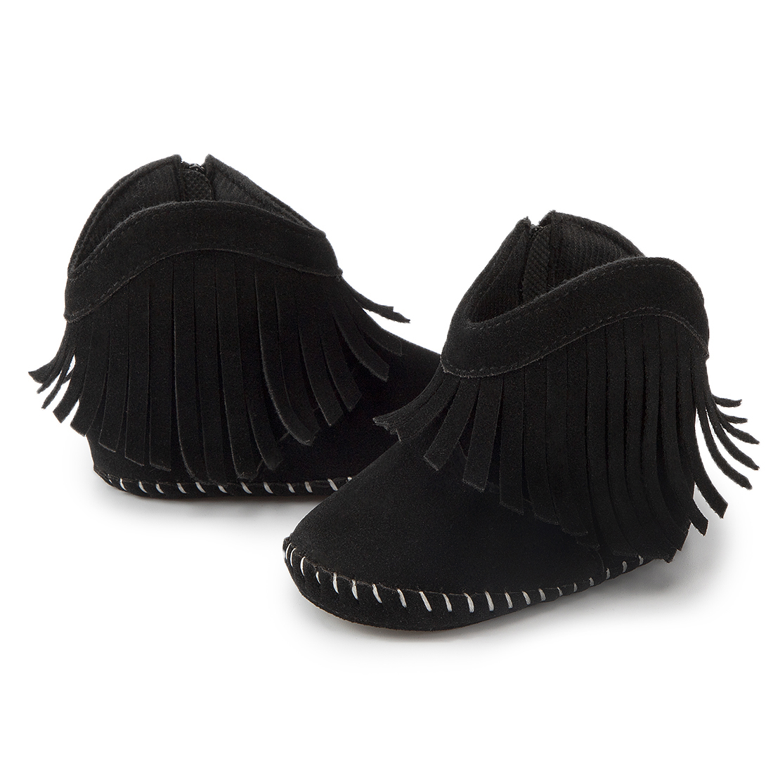 Meckior Baby Girls Boys Boots Infant Cowboy Tassel Booties Newborn Moccasins Shoes for 3-18 Months