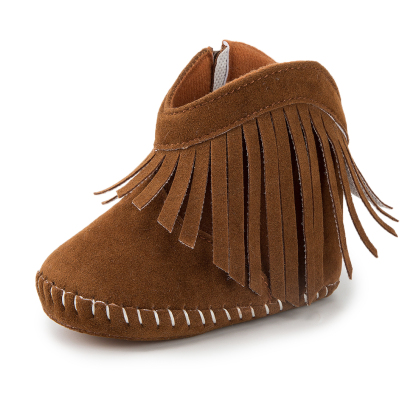 Meckior Baby Girls Boys Boots Infant Cowboy Tassel Booties Newborn Moccasins Shoes for 3-18 Months