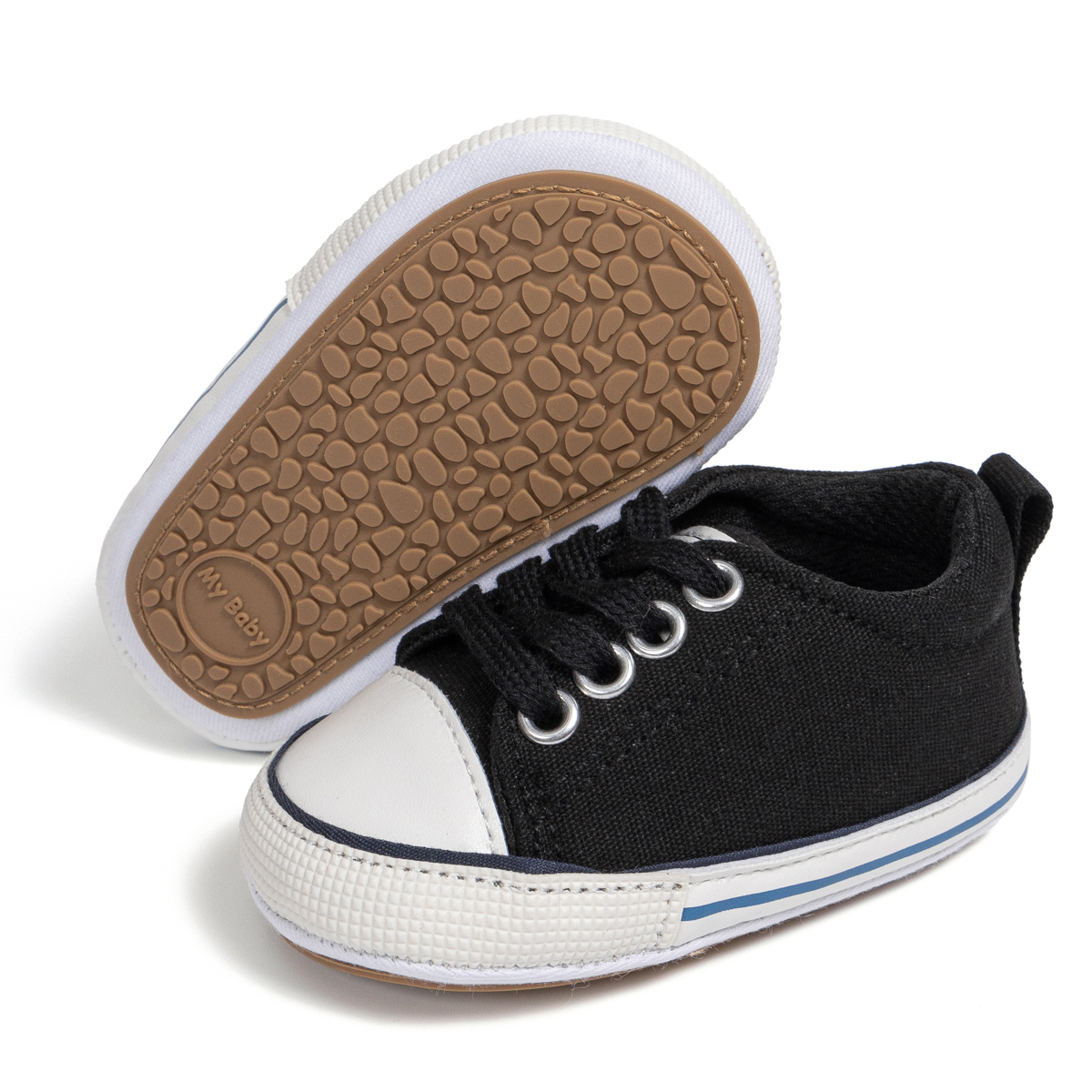 2110 Baby Casual Shoes Canvas PVC Sole Soft Comfortable Lightweight Breathable Non Slip Infant Toddler First Walkers Sneakers for Boys Girls