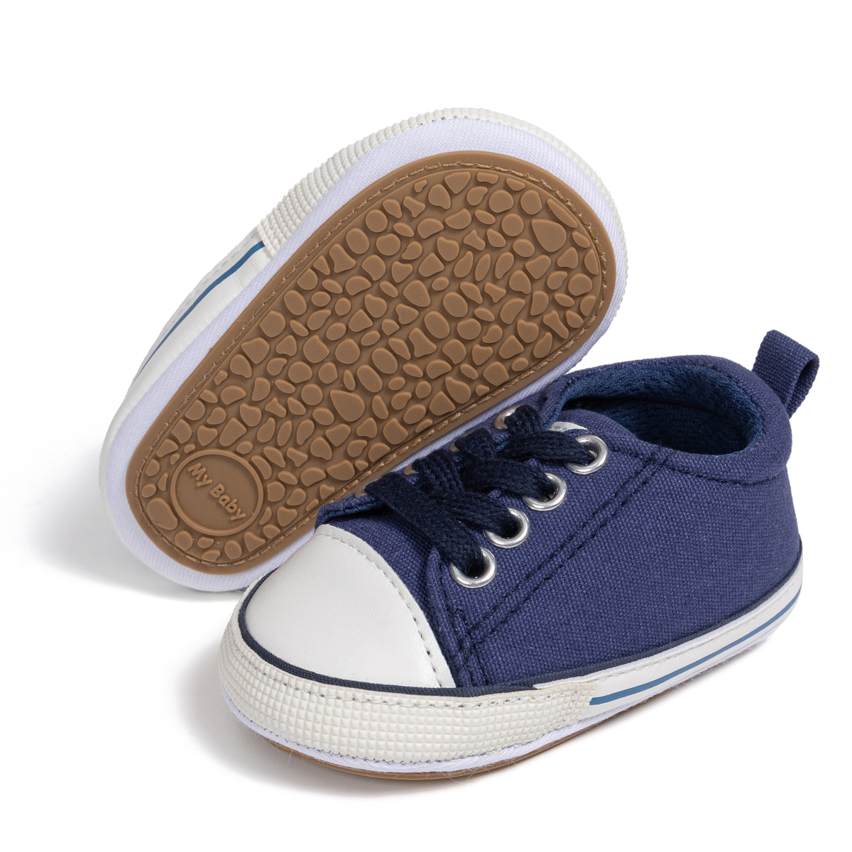 2110 Baby Casual Shoes Canvas PVC Sole Soft Comfortable Lightweight Breathable Non Slip Infant Toddler First Walkers Sneakers for Boys Girls