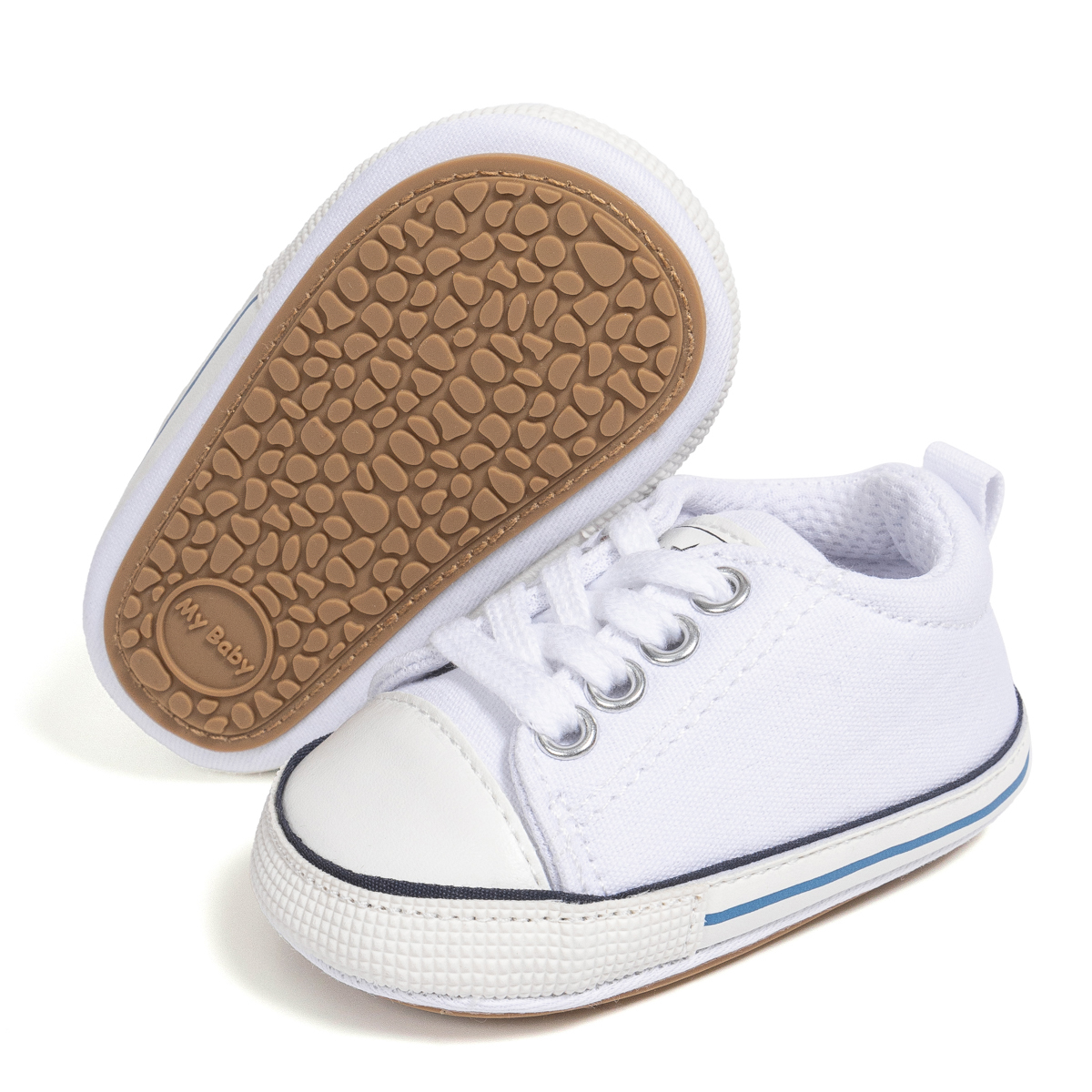 2110 Baby Casual Shoes Canvas PVC Sole Soft Comfortable Lightweight Breathable Non Slip Infant Toddler First Walkers Sneakers for Boys Girls