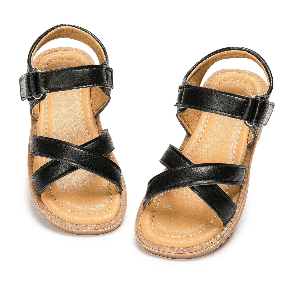 Meckior Toddler Sandals Open Toe Flat Summer Sandals for Little Kid