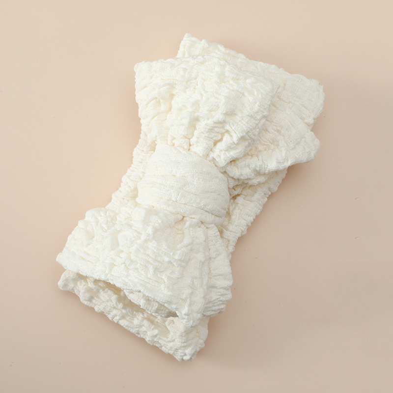 FHML-2243 Wholesale Single Color Crinkled Cloth Bow Hairband