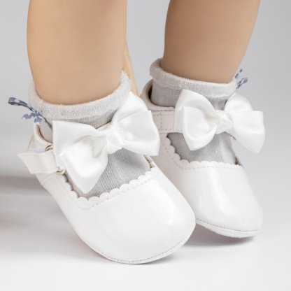 HsdsBebe Baby Girls Shoes Infant Mary Jane Bowknot Dress Shoe for Newborn 0-18M