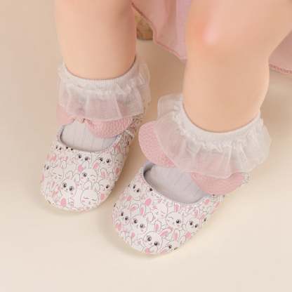 Meckior Baby Girls Shoes Infant Mary Jane Dress Bowknot Princess Crib Flats for Newborn First Walkers 3-18 Months