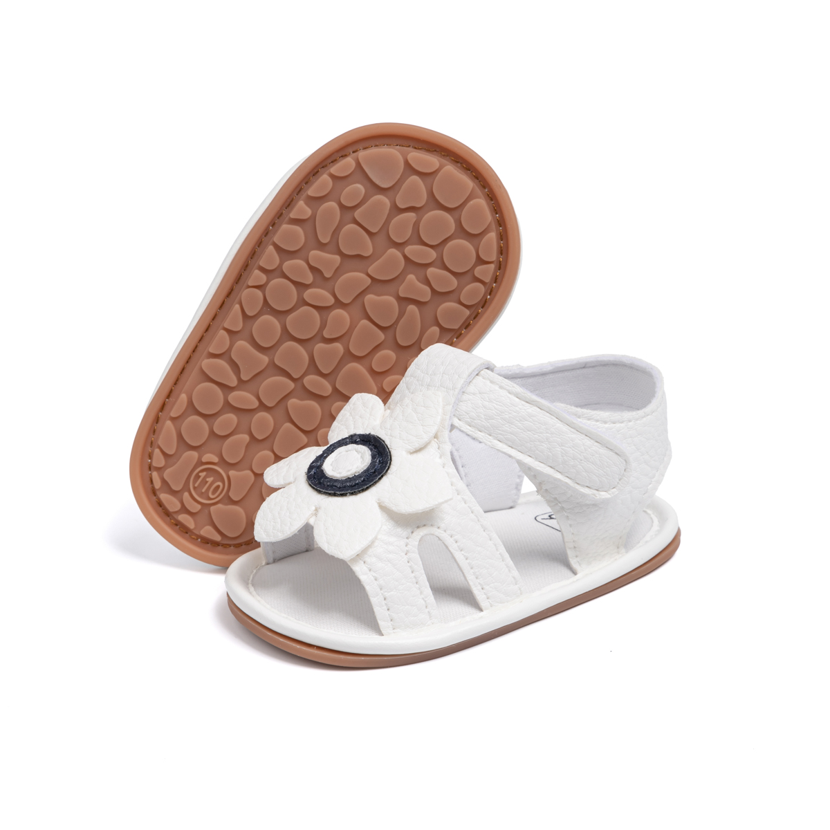 Meckior Baby Girls Sandals Infant Closed Toe Crib Shoes 0-24 Months