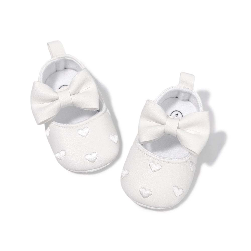 HsdsBebe Baby Girls Shoes Infant Mary Jane Bowknot Dress Shoe for Newborn 0-18M