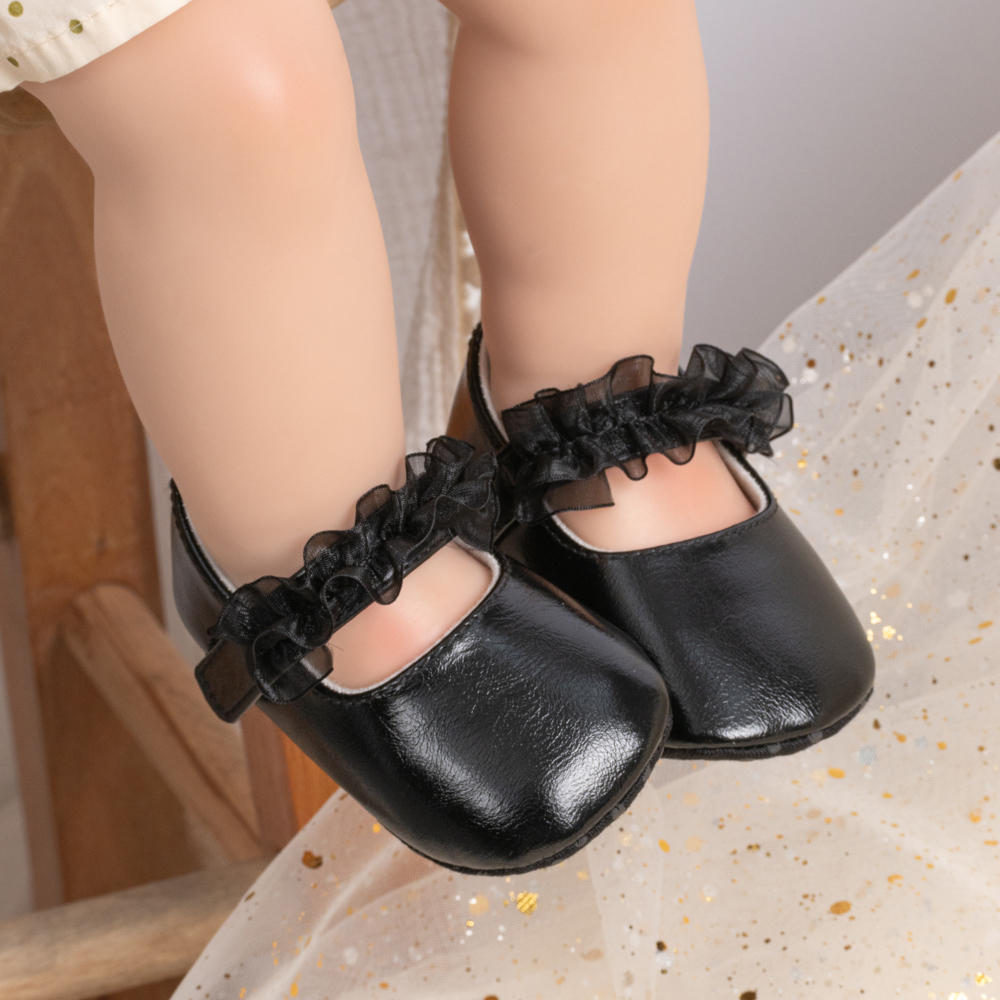 Lace PU Upper Cotton Soft Sole Baby Dress Shoes Wholesale-JZ Baby