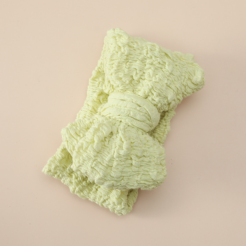 FHML-2243 Wholesale Single Color Crinkled Cloth Bow Hairband