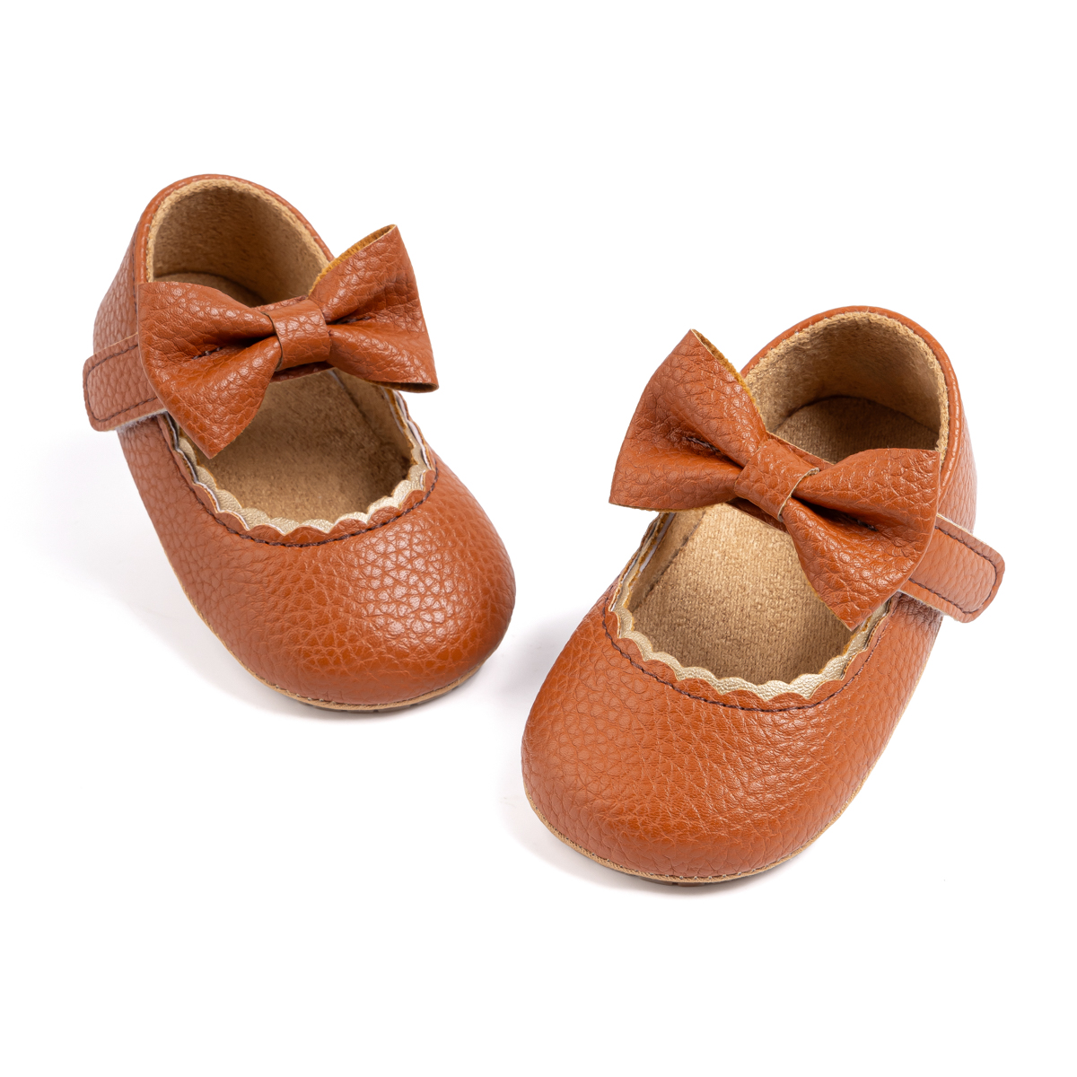 Bonario Baby Girls Dress Shoes Infant Mary Jane Bowknot Flats None-Slip Sole Princess Shoes for Newborn 3-18 Months