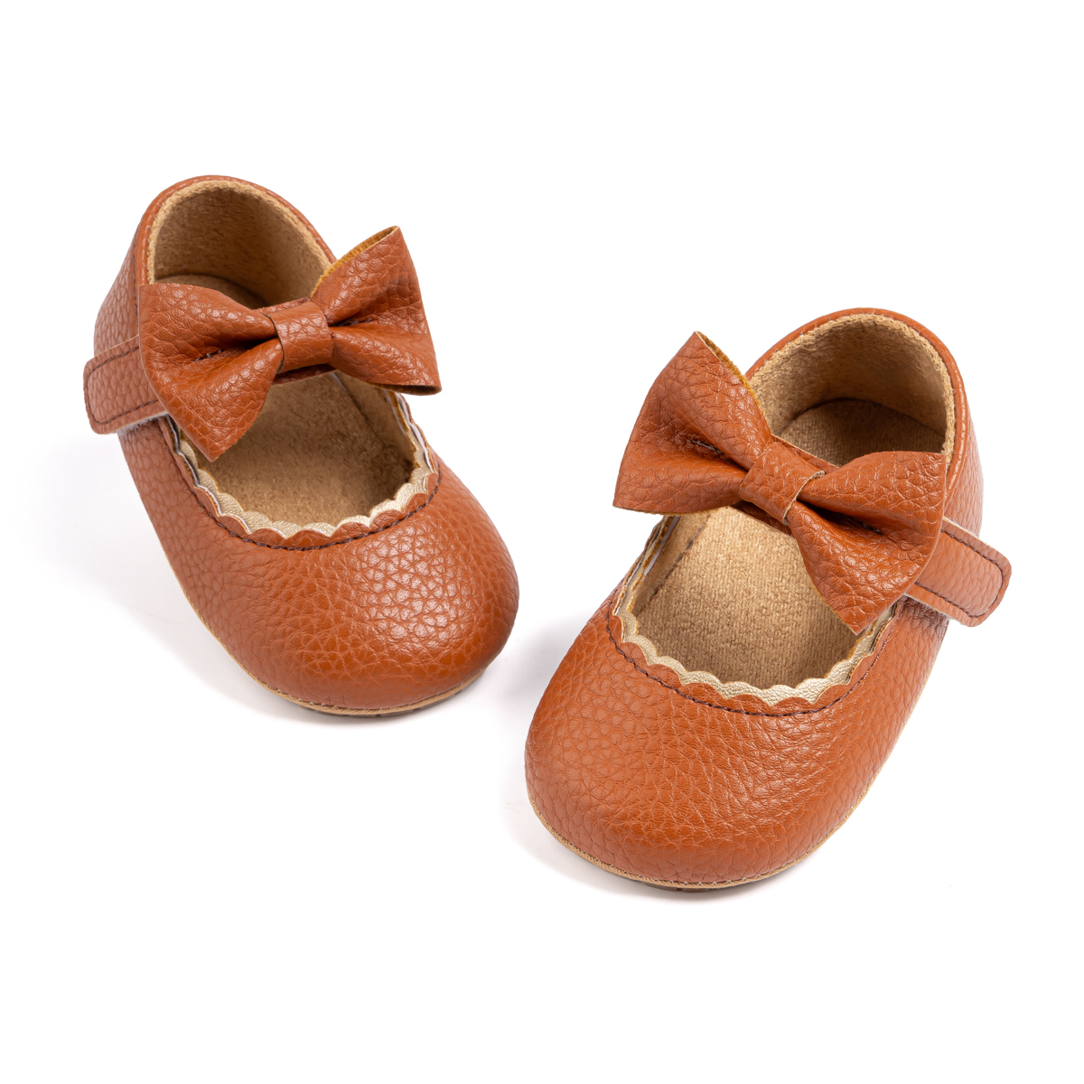 Bonario Baby Girls Dress Shoes Infant Mary Jane Bowknot Flats None-Slip Sole Princess Shoes for Newborn 3-18 Months