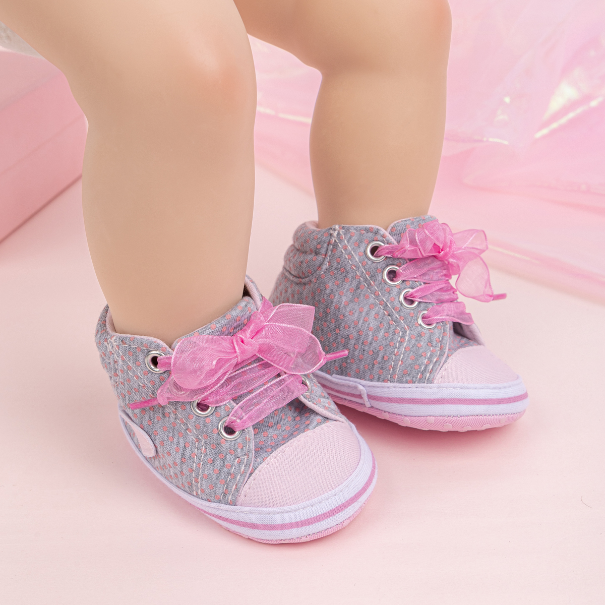 PT5110 Wholesale Bow-Knot Patchwork Baby Canvas Shoes