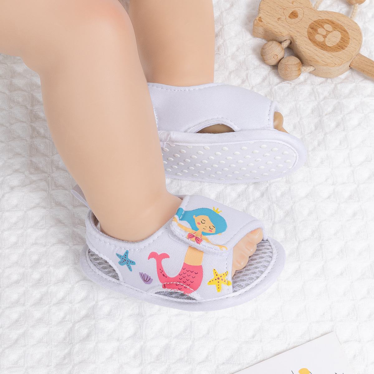 PT5212 Whoelesale Mermaid Style Baby Velcro Sandals