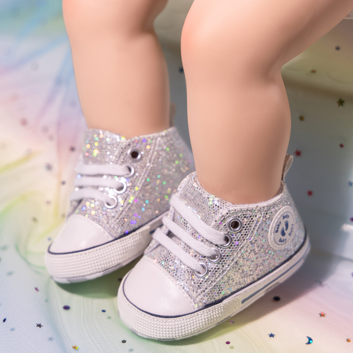 Sequin Cotton Fabric Soft Sole Baby Walking Shoes Wholesale-JZ Baby