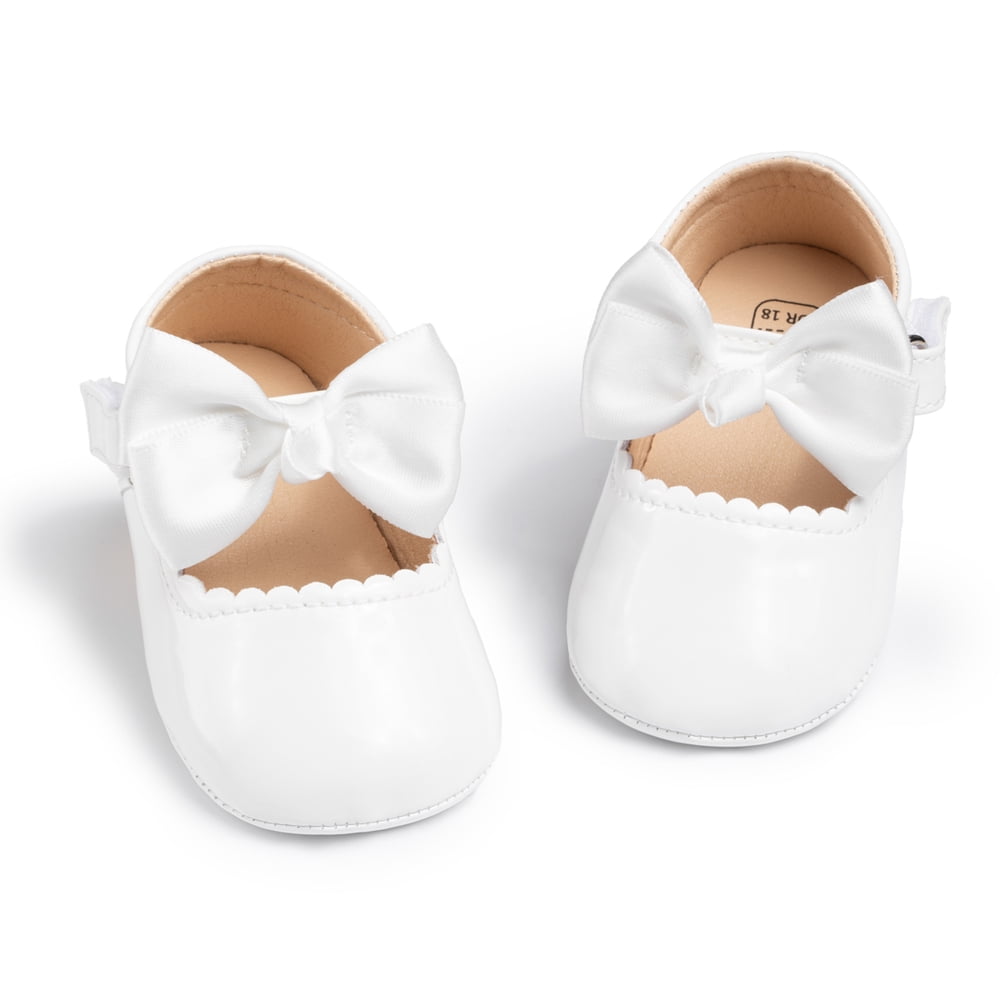 HsdsBebe Baby Girls Shoes Infant Mary Jane Bowknot Dress Shoe for Newborn 0-18M