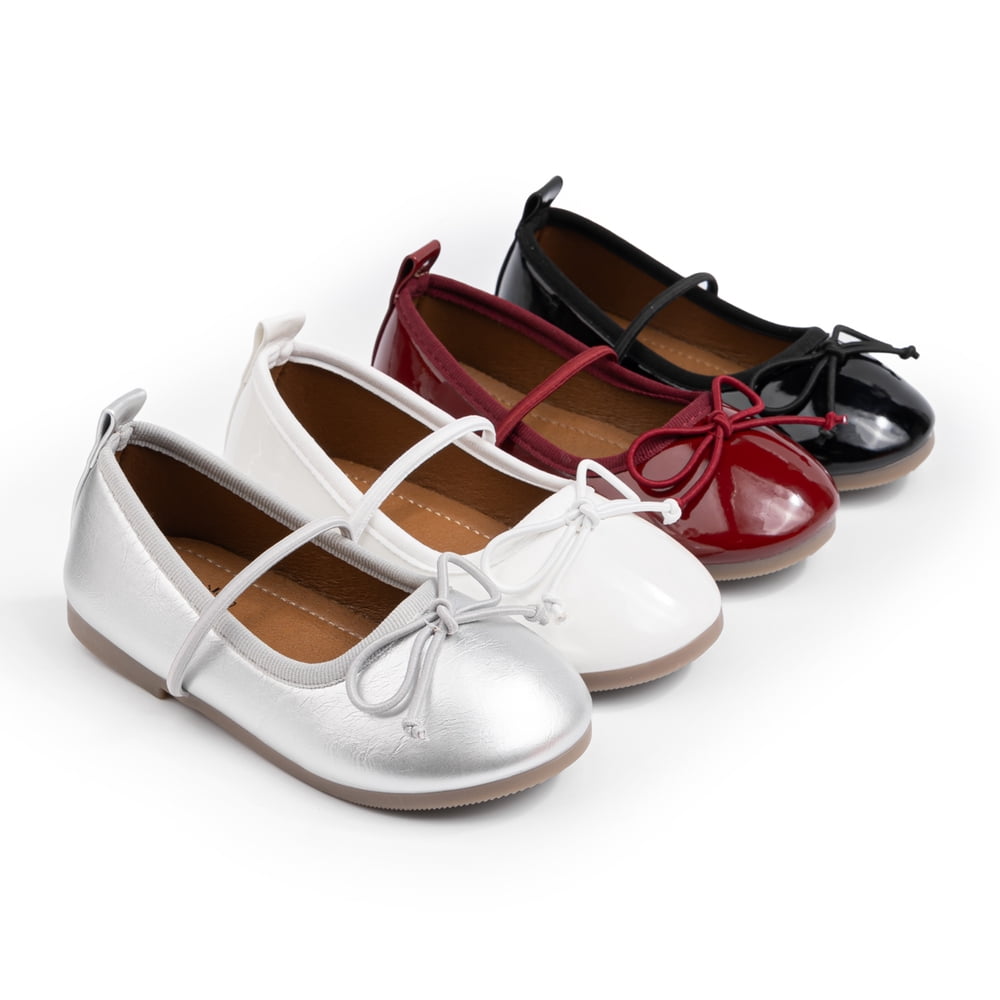 HsdsBebe Toddler Girls Dress Shoes Mary Jane Bowknot Soft Sole Princess Shoes for Little Kids