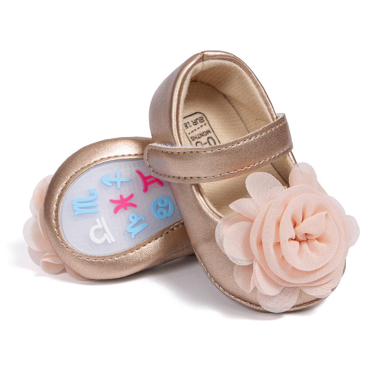 Jelly Rubber Sole Rose Baby Gold Mary Jane Wholesale-JZ Baby