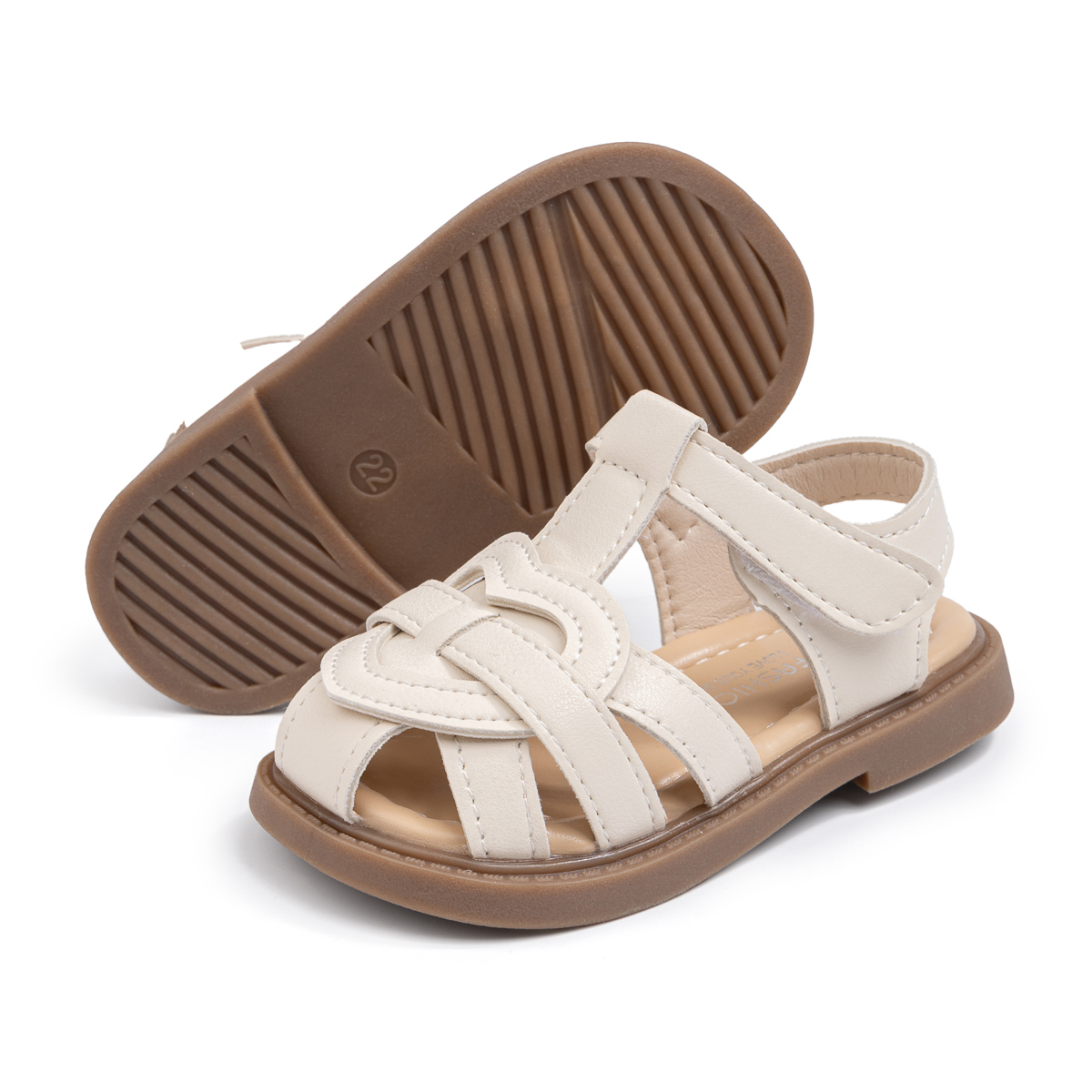 Meckior Toddler Sandals Open Toe Flat Summer Sandals for Little Kid