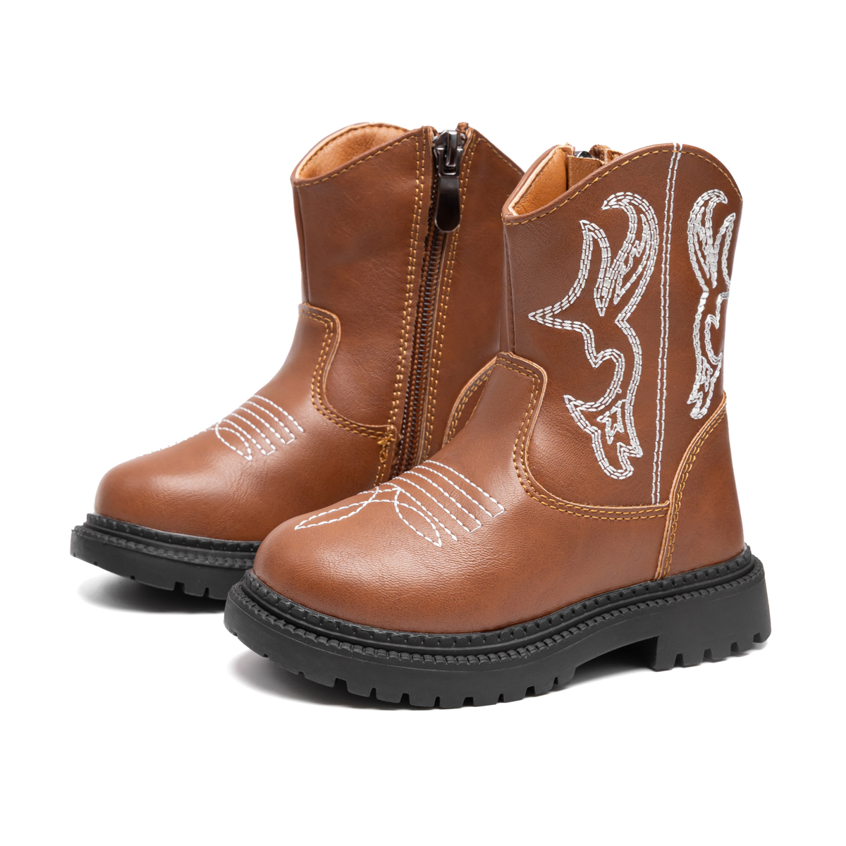 Meckior Toddler Girls Boys Combat Ankle Boots Little Kid Waterproof Outdoor Chelsea Fall Booties Leather Comfort Shoes