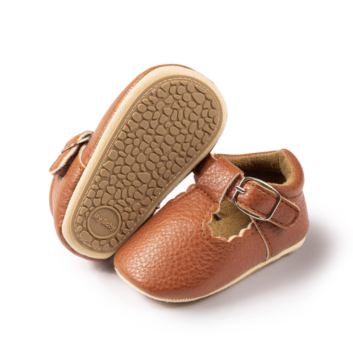 Bonario Baby Girls Dress Shoes Infant Mary Jane Bowknot Flats None-Slip Sole Princess Shoes for Newborn 3-18 Months