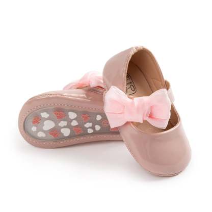 Meckior Baby Girls Shoes Infant Mary Jane Dress Bowknot Princess Crib Flats for Newborn First Walkers 3-18 Months