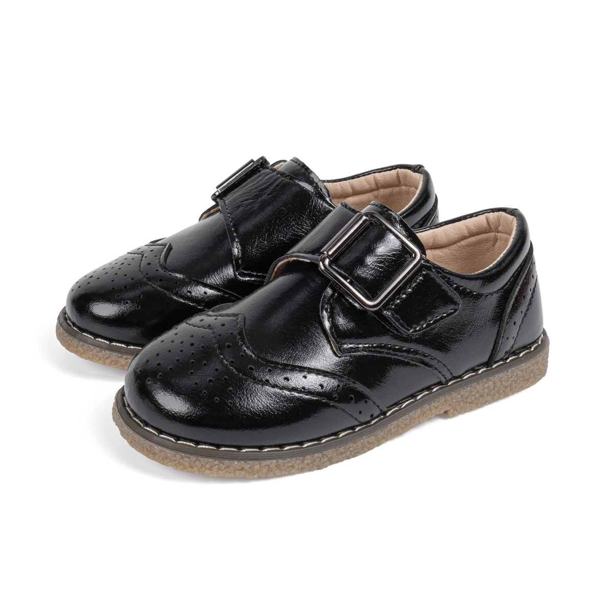 3140 Simple Breathable PU Leather Kids Dress Shoes